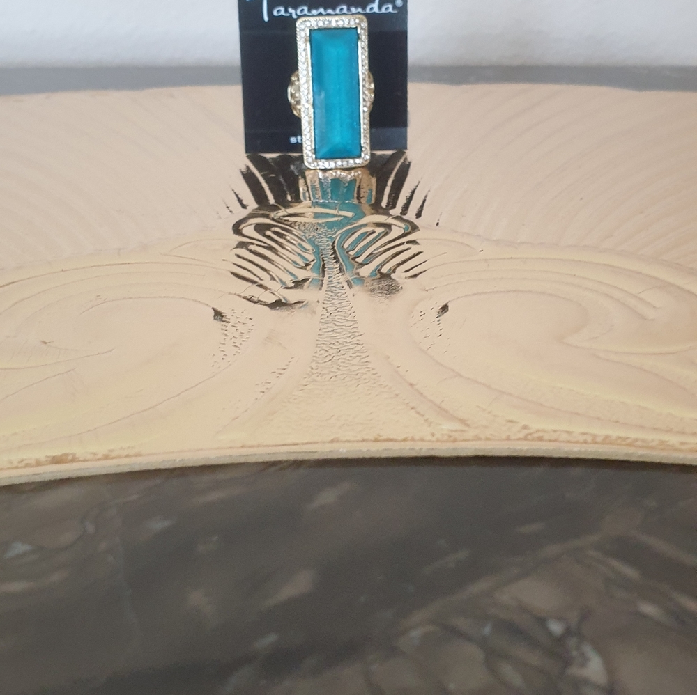 Beautiful Turquoise and Rhinestone knuckle Ring - Picture 4 of 6